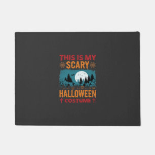 Funny Scary Halloween Costume Graveyard Moon Graph Doormat