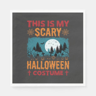 Funny Scary Halloween Costume Graveyard Moon Graph Napkin