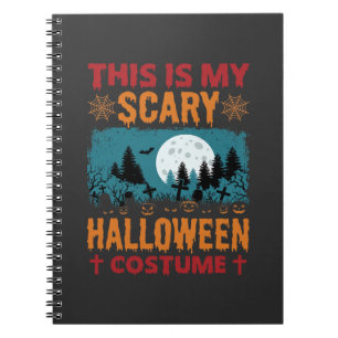 Funny Scary Halloween Costume Graveyard Moon Graph Notebook