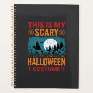 Funny Scary Halloween Costume Graveyard Moon Graph Planner