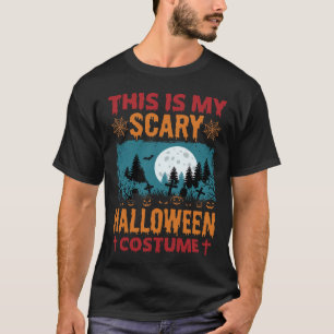 Funny Scary Halloween Costume Graveyard Moon Graph T-Shirt