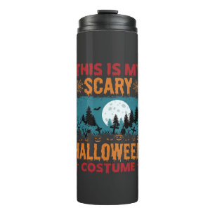 Funny Scary Halloween Costume Graveyard Moon Graph Thermal Tumbler