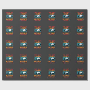 Funny Scary Halloween Costume Graveyard Moon Graph Wrapping Paper