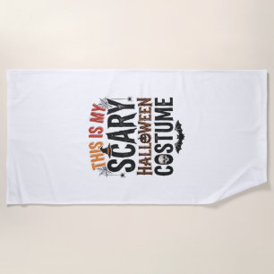Funny Scary Halloween Costume Vintage Shirt Design Beach Towel