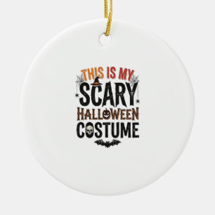 Funny Scary Halloween Costume Vintage Shirt Design Ceramic Tree Decoration