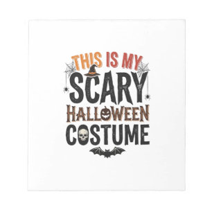 Funny Scary Halloween Costume Vintage Shirt Design Notepad