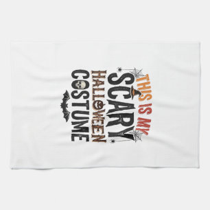 Funny Scary Halloween Costume Vintage Shirt Design Tea Towel