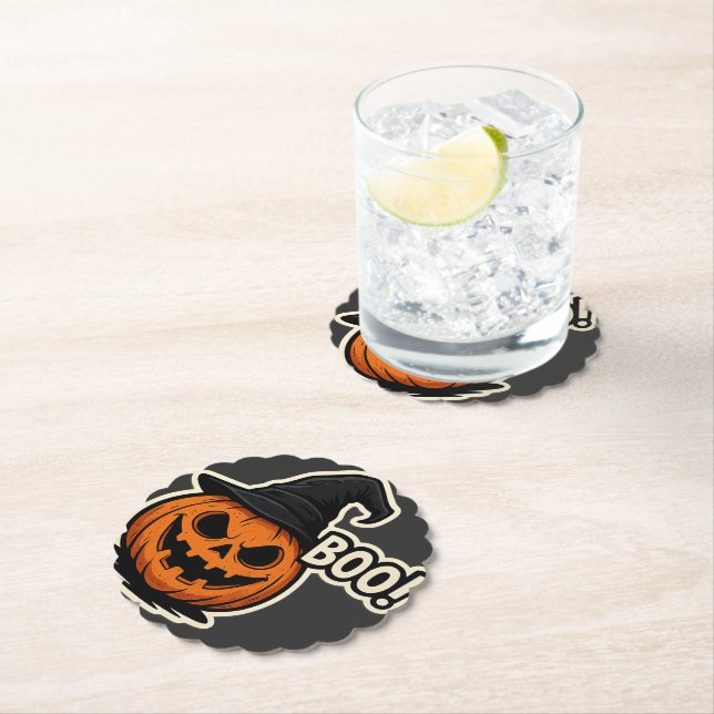  Funny & Scary Halloween Sticker  Paper Coaster (Insitu)