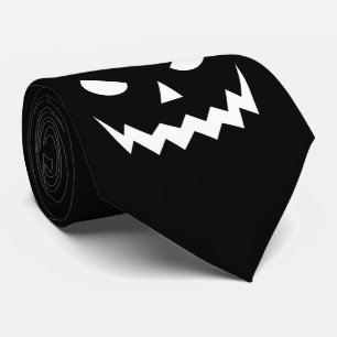 Funny Scary Haunted Jack O Lantern Pumpkin Monster Tie