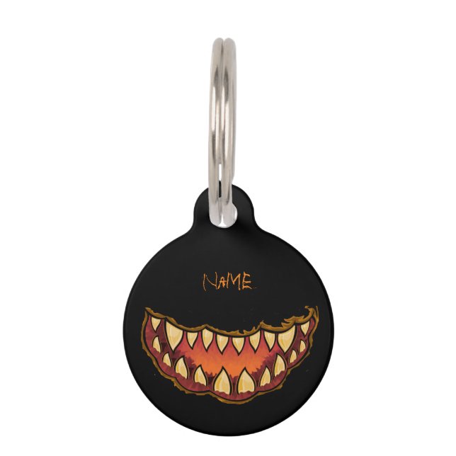 Funny Scary Jack o'lantern Thunder_Cove Pet Tag (Front)