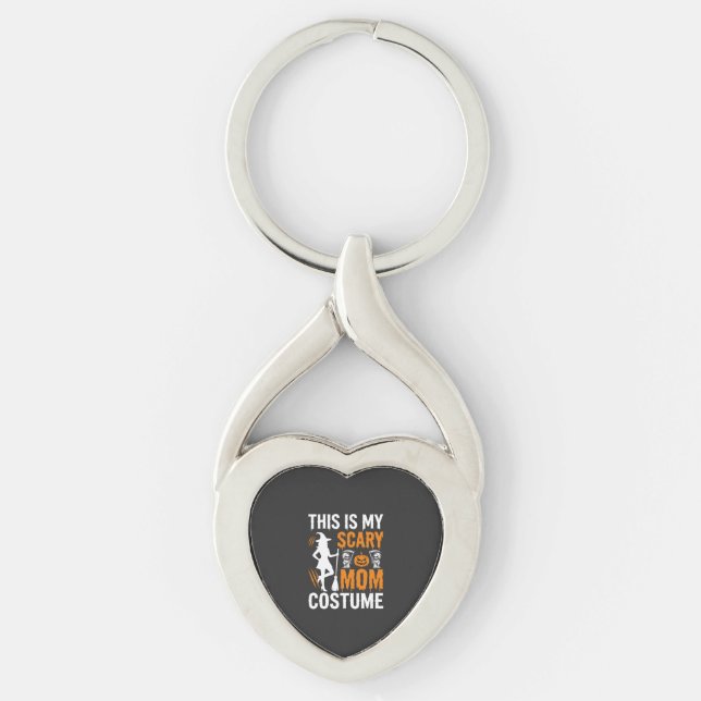 Funny Scary Mum Costume Halloween Witch Key Ring (Front)