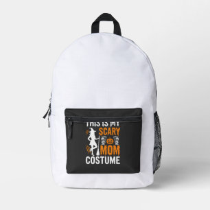 Funny Scary Mum Costume Halloween Witch Printed Backpack