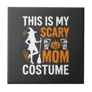Funny Scary Mum Costume Halloween Witch Tile
