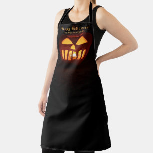 Funny Scary Pumpkin Happy Halloween Apron