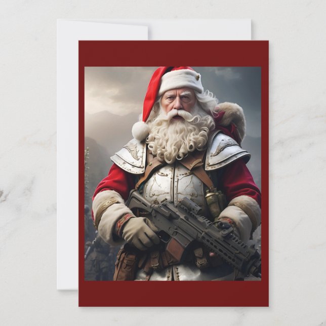 Funny Scary Santa Naughty List Holiday Card (Front)