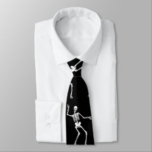 Funny Scary Skeleton Pattern Happy Halloween Tie
