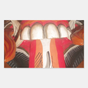 Funny Scary Weird Tongue  Asian Halloween Amazing  Rectangular Sticker