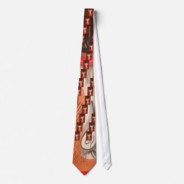 Funny Scary Weird Tongue Halloween Mask Tie (Front)