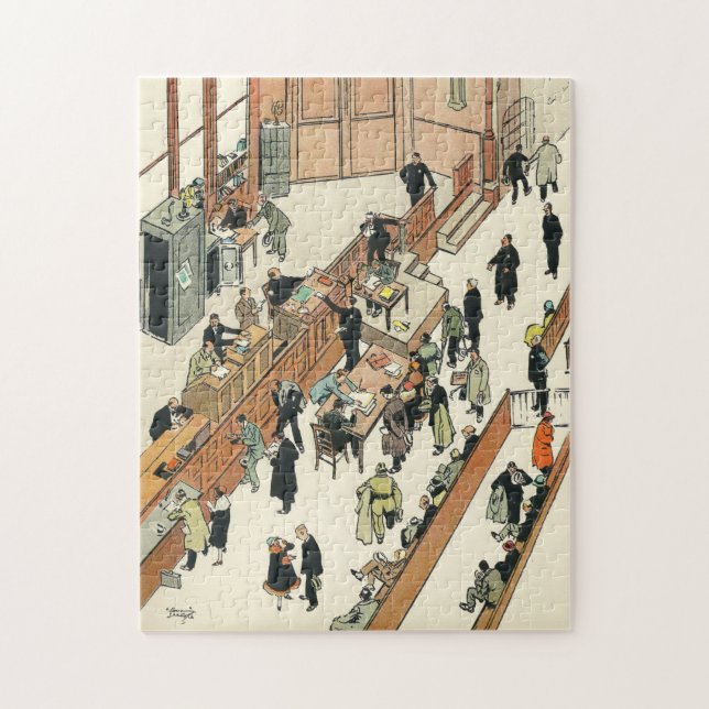 Funny scene, Jefferson Market Police Court NY  Jigsaw Puzzle (Vertical)