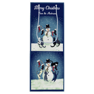 Funny Scenes from a Cat Christmas Party Wine Gift Bag