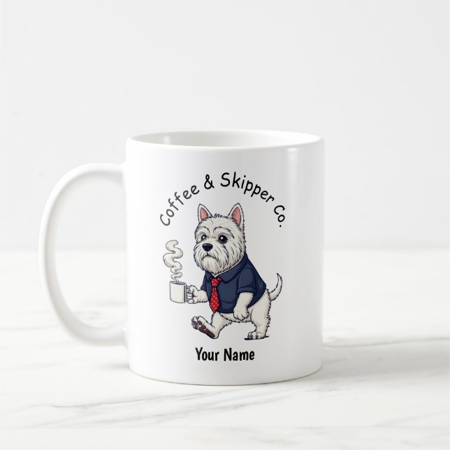 Funny  Schipperke Dog Business Suit Coffee  Coffee Mug (Left)