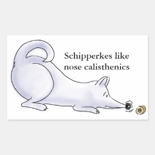 Funny Schipperke Dog Cartoon Rectangular Sticker