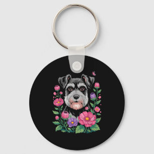 Funny Schnauzer Art For Women Schnauzer Dog Lover  Key Ring