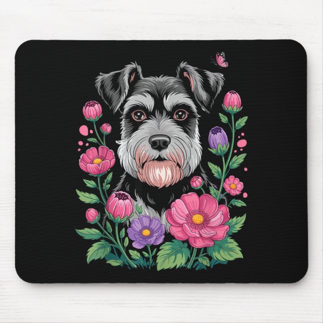 Funny Schnauzer Art For Women Schnauzer Dog Lover  Mouse Mat (Front)