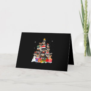 Funny Schnauzer Christmas Tree Pet Dog Lover Gift Holiday Card