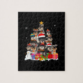 Funny Schnauzer Christmas Tree Pet Dog Lover Gift Jigsaw Puzzle