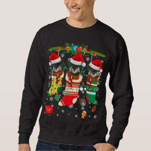 Funny Schnauzer Christmas Tree Socks Dog Lover Xma Sweatshirt
