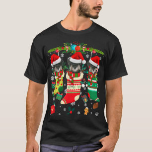Funny Schnauzer Christmas Tree Socks Dog Lover Xma T-Shirt