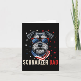 Funny Schnauzer Dad Usa Stars 4th Of July Fathers Card
