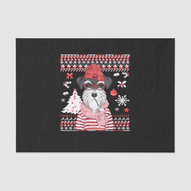Funny Schnauzer Dog Christmas Gift Tissue Paper (Front)