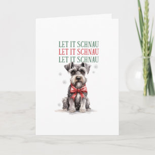 Funny Schnauzer Dog Christmas Happy Holidays Holid Holiday Card