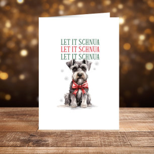 Funny Schnauzer Dog Christmas Happy Holidays Holiday Card