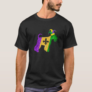 Funny Schnauzer Dog Lover Cute Mardi Gras Carnival T-Shirt