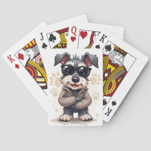 Funny Schnauzer Kawaii Dog Playing Cards