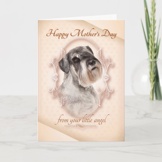 Funny Schnauzer Mothers Day Card (Front)