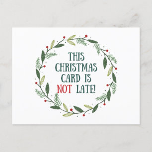 Funny Scholarly Vintage Belated Christmas  Holiday Postcard