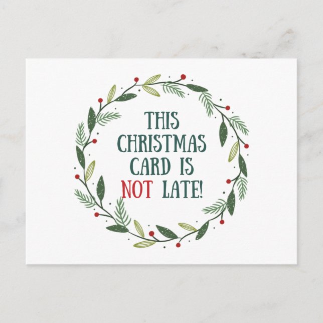 Funny Scholarly Vintage Belated Christmas  Holiday Postcard (Front)