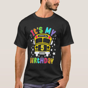 Funny School 5th Birthday Party School Bus Teacher T-Shirt