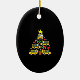 funny school bus driver christmas tree  ornament