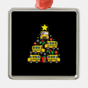 funny school bus driver christmas tree  ornament