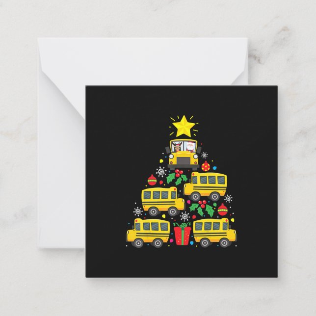 funny school bus driver christmas tree  ornament card (Front)
