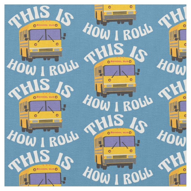 Funny School Bus Driver Fabric (Close Up)