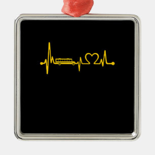 funny school bus driver gift  love school bus metal tree decoration