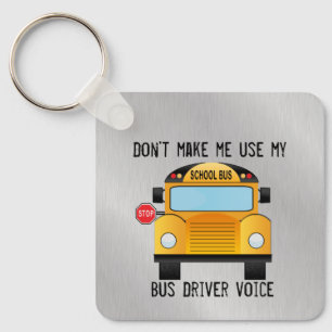 Funny School Bus Driver Key Ring