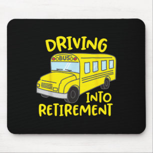 Funny School Bus Driver Retirement Gift Shirt Mouse Mat