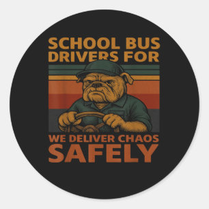 Funny School Bus Driver Shirt Vintage Patriotic Te Classic Round Sticker